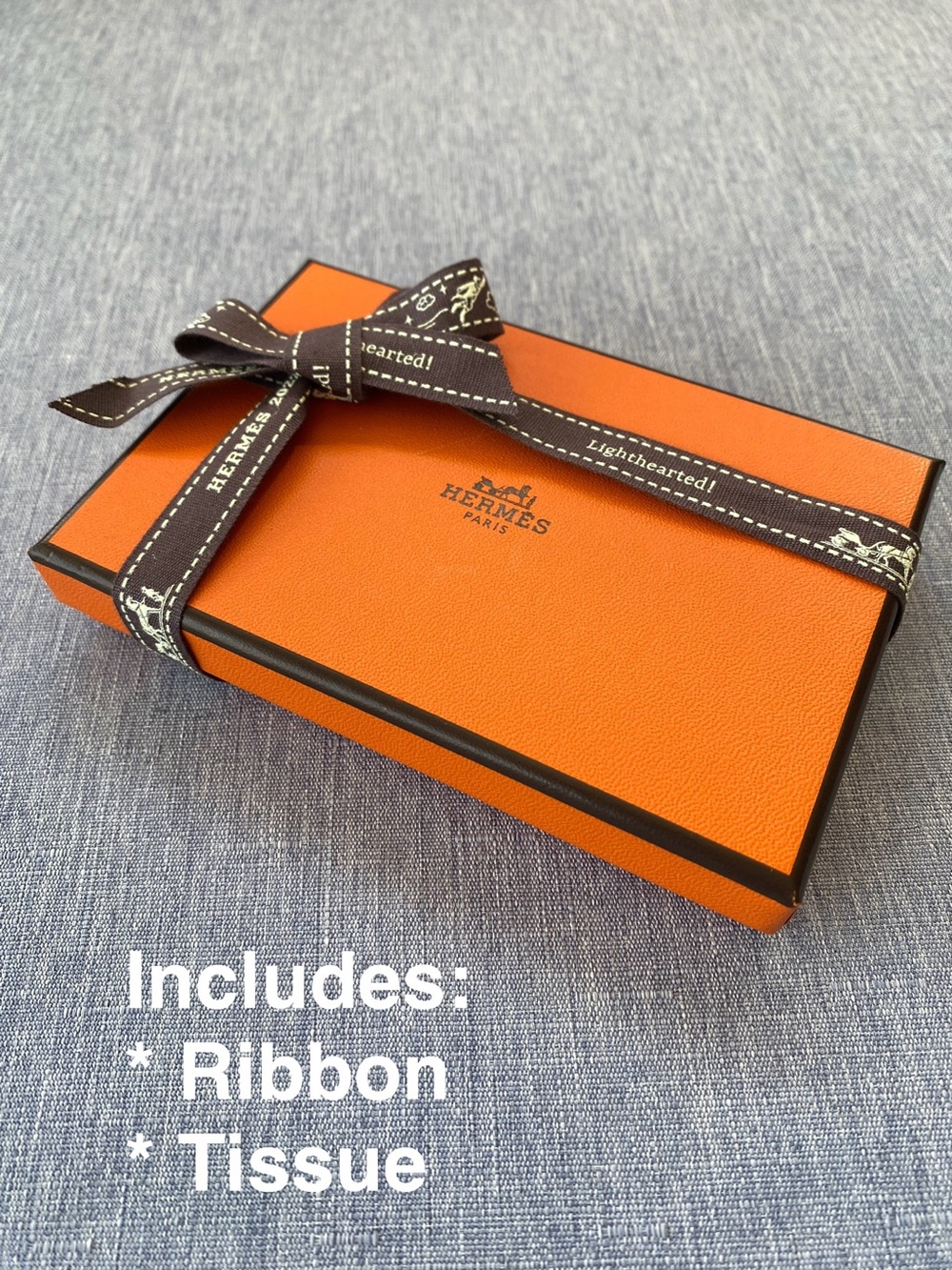 Authentic Hermès | Orange Box with Tissue Ribbon Gift Decoration Storage